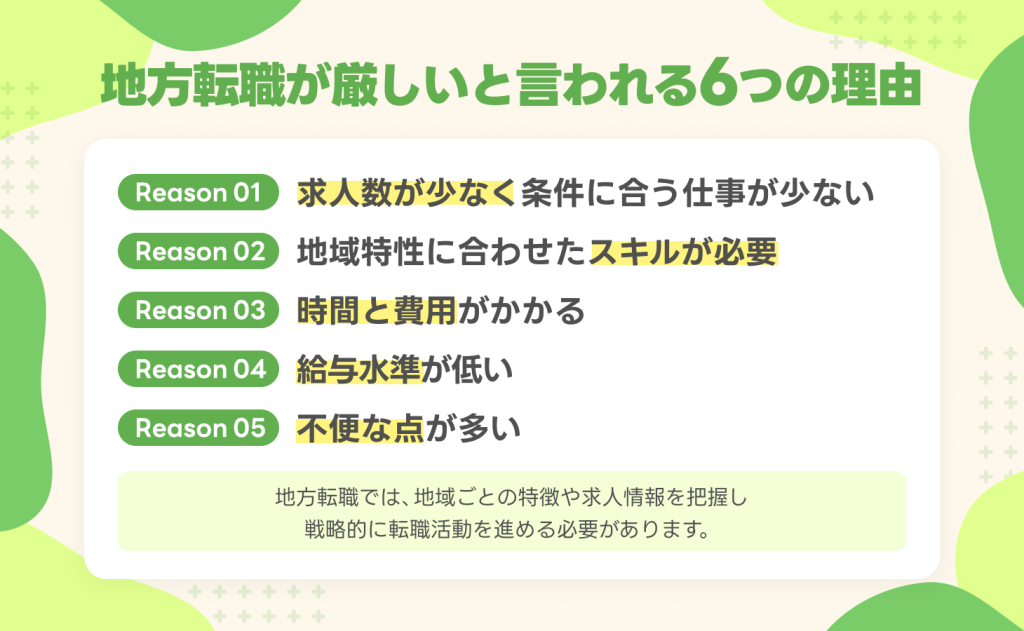 地方転職が厳しいと言われる6つの理由