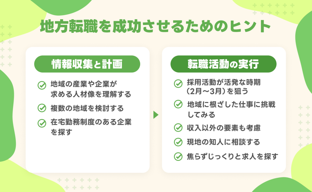 地方転職を成功させるためのヒント