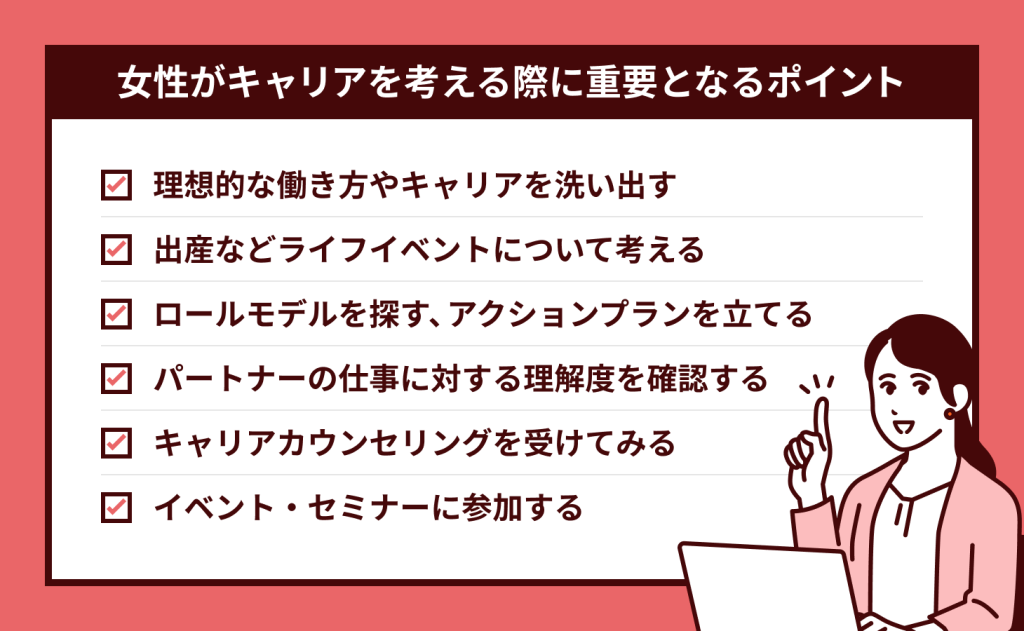 女性が自分のキャリアを考える際に重要となるポイント