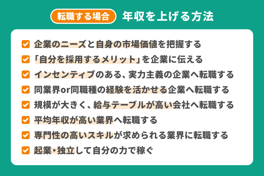 確実に年収を上げる方法8選【転職をする場合】